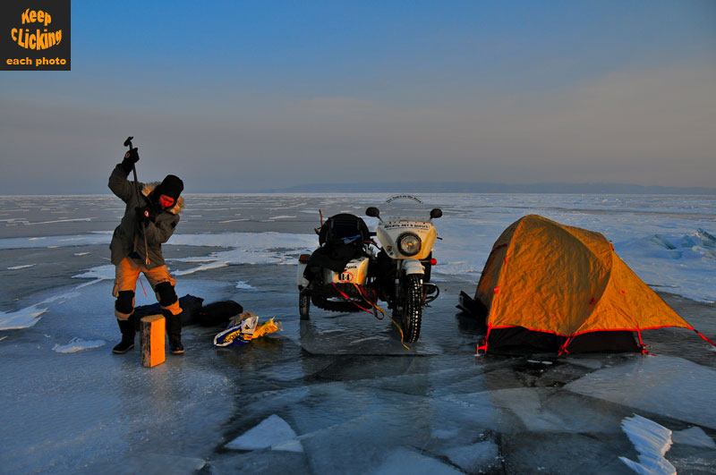 frozen lake baikal, Siberia, Russia